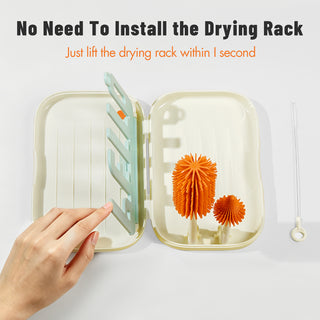 Traveling Bottle Brush Drainer Set